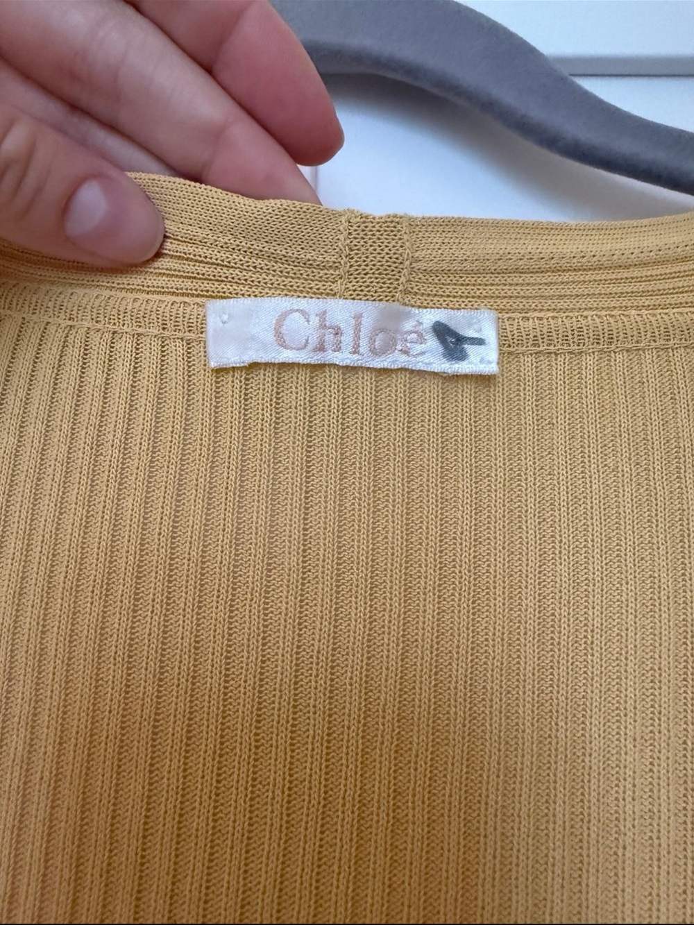 Chloe Mustard Ribbed Open-Front Cardigan with Ruffle Cuffs - Picture 2 of 2